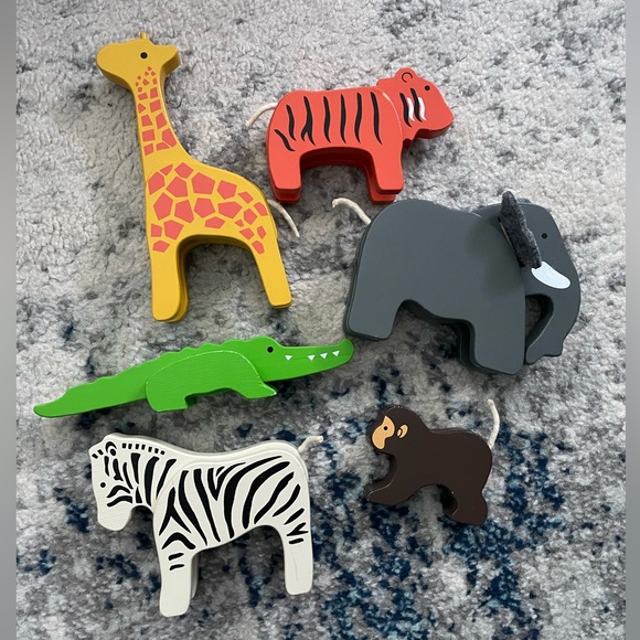 EverEarth Set of 6 Wooden Animals - Picture 1 of 7